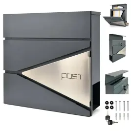 skrzynka-na-listy-pocztowa-na-ogrodzenie-gazetnik-antracyt-stal-nierdzewna