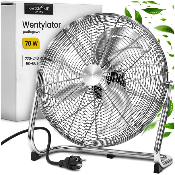 WENTYLATOR PODŁOGOWY METALOWY CYRKULATOR POWIETRZA WIATRAK PRZEMYSŁOWY 50cm
