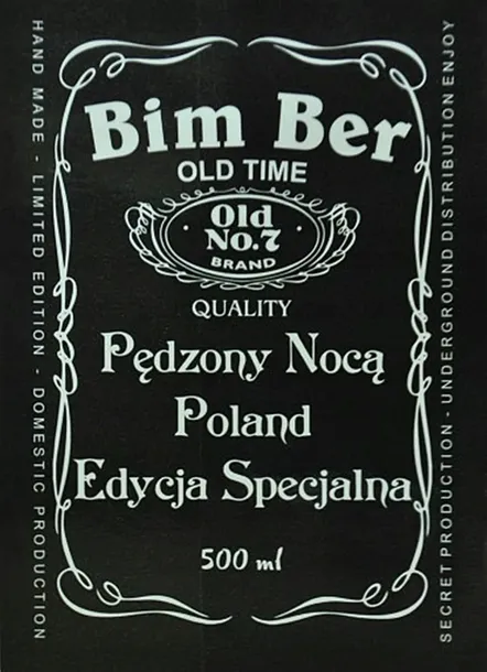 10 szt. - Etykiety naklejki na butelki "Bim Ber"