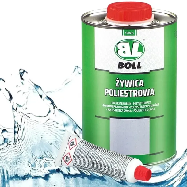 ŻYWICA POLIESTROWA BOLL 1KG Z UTWARDZACZEM DO KAROSERJI ŁODZI LAMINATU