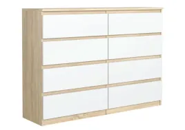 pojemna-komoda-8-szuflad-120cm-dab-sonoma-front-bialy