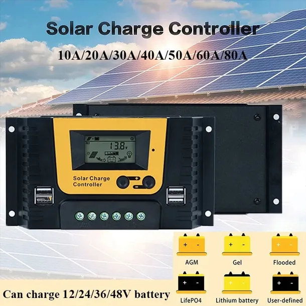 Bardzo dobry SOLARNY REGULATOR ŁADOWANIA PWM 30A kontroler 12V 24V 36V 48V