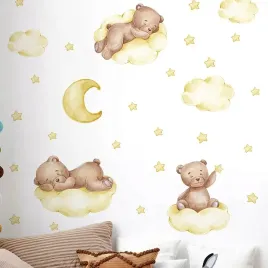 naklejki-na-sciane-dla-dzieci-misie-chmury