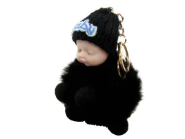 brelok-pompon-czarna-futrzana-spiaca-laleczka-a