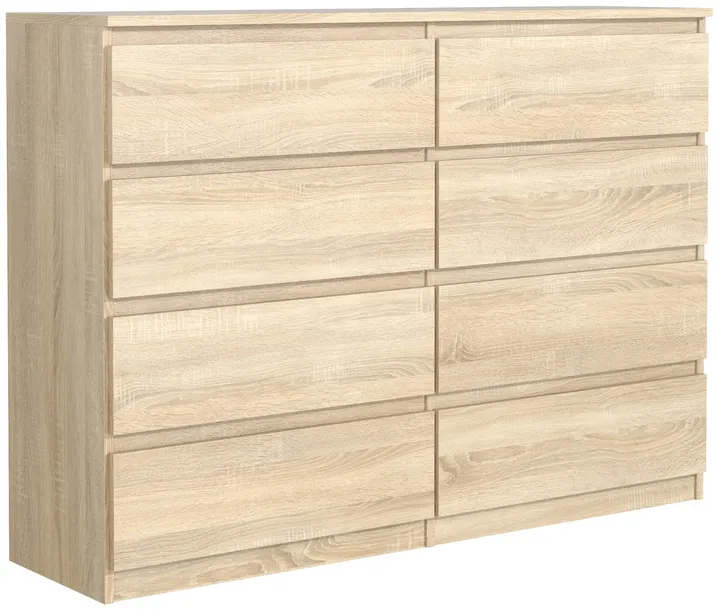 KOMODA 8 SZUFLAD 120CM DĄB SONOMA