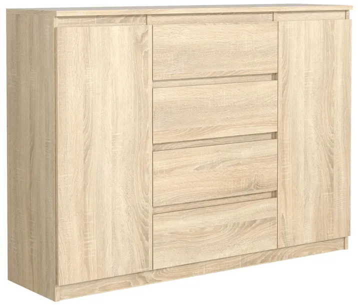KOMODA 120CM SONOMA SZAFKA 2 DRZWI 4 SZUFLADY OD PRODUCENTA