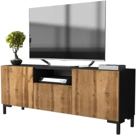 szafka-rtv-loft-pod-telewizor-150-cm-czarny-mat-dab-wotan-na-nozkach