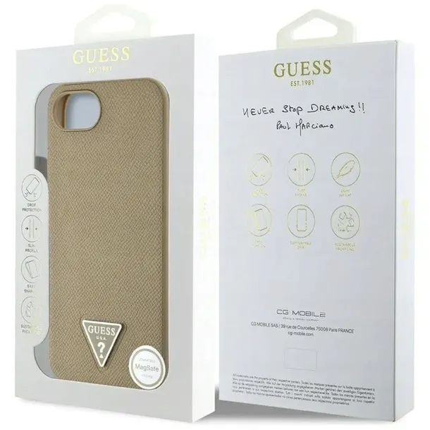 guess-grained-triangle-magsafe-etui-do-iphone-16e-brazowy-guess-zalaczone-wyposazenie-szklo-hartowane-szmatka-do-czyszczenia
