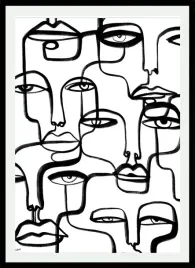 plakat-na-sciane-do-sypialni-rysunkowe-twarze-w-nowoczesnym-stylu-70x50cm