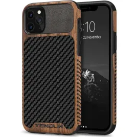 etui-tendlin-do-iphone-11-pro-drewno-and-wlokno-weglowe-czarne