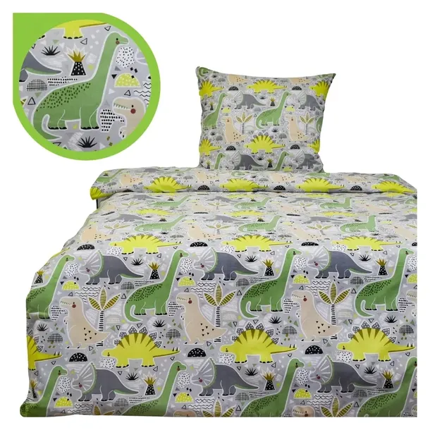 Pościel Dziecięca 140x160 + 50x60 Dinozaury Produkt Polski Bawełna