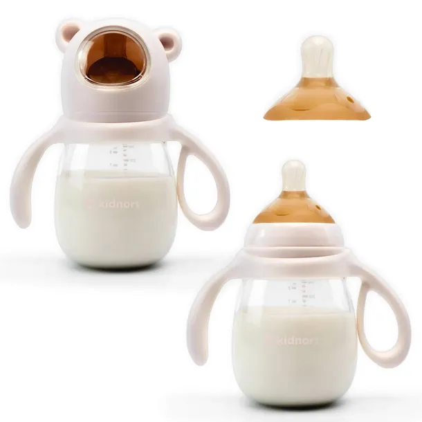 Butelka Jordbaer 240ml Różowa 6M+ PPSU Antykolkowa Słomka Ustnik BPA FREE