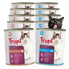 tropi-mokra-karma-zestaw-puszek-watrobka-cielecina-ryba-dla-kota-10x830g