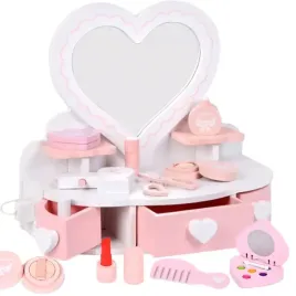 drewniana-toaletka-dla-dziewczynki-kosmetyki