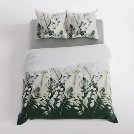 komplet-poscieli-satynowej-220x200-cm-zielona-w-liscie-100percent-bawelna-leafy