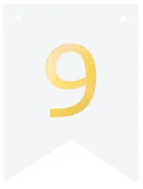 baner-diy-bialy-ze-zlota-cyfra-cyferka-zlota-cyfra-9-flagi-personalizowany