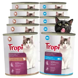 tropi-mokra-karma-zestaw-puszek-watrobka-cielecina-ryba-dla-kota-10x830g
