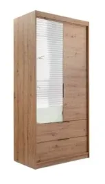 szafa-garderoba-majorka-105-cm-dwudrzwiowa-lustro-szuflady-dab-artisan