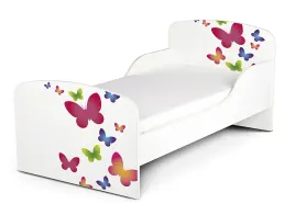 lozko-dzieciece-160x80-cm-w-zestawie-materac-i-stelaz-nadruk-motyle