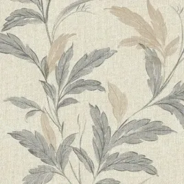 tapeta-winylowa-na-flizelinie-liscie-listki-bezowo-szare-material-plotno