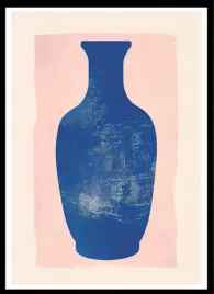 plakat-na-sciane-do-salonu-i-kuchni-kobaltowy-kwiatowy-wazon-70x50cm