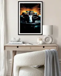 plakat-na-sciane-do-salonu-czarny-mercedes-bolid-wyscig-formula-1-70x50cm