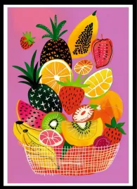 plakat-na-sciane-do-salonu-i-kuchni-wiklinowy-kosz-pelen-owocow-70x50cm