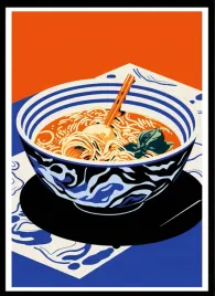 plakat-na-sciane-do-salonu-i-kuchni-tradycyjny-chinski-ramen-dania-70x50cm