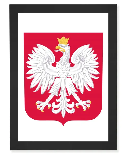 Herb Godło Polski w ramie Drewnianej A3 29,7x42cm