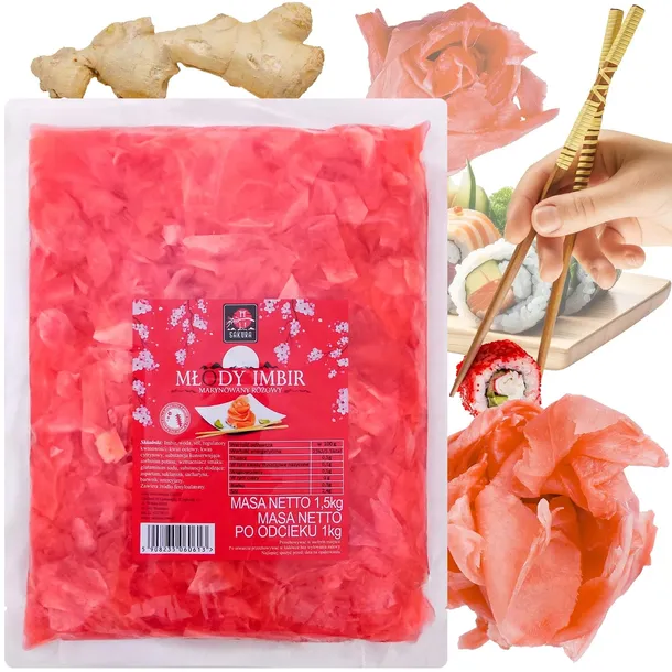 Imbir marynowany RÓŻOWY Sakura 1,5kg młody DO SUSHI Japonia