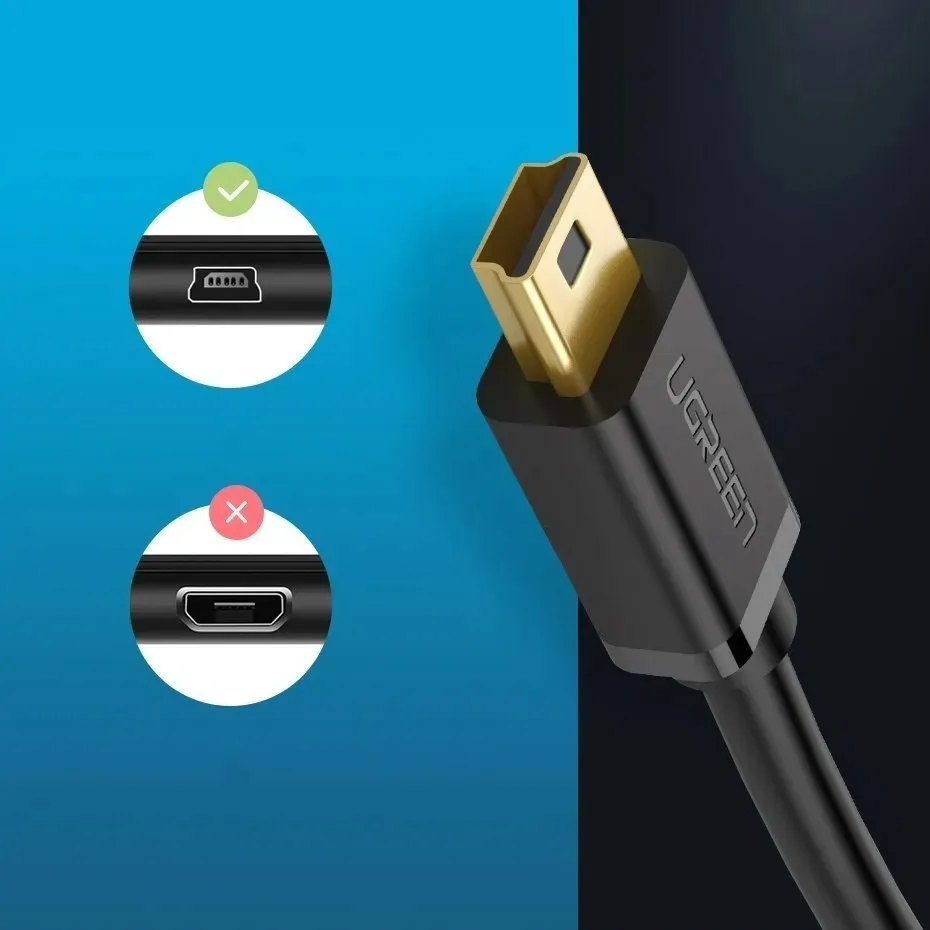 kabel-przewod-usb-mini-usb-480-mbps-3m-czarny-ugreen-stan-nowy