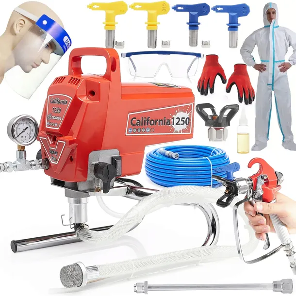 AGREGAT MALARSKI HYDRODYNAMICZNY TŁOKOWY CALIFORNIA 1200W 2L/MIN 4 DYSZE