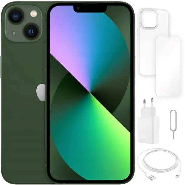 SMARTFON APPLE IPHONE 13 128GB - NOWA BATERIA 100% - ZIELONY - KLASA A+