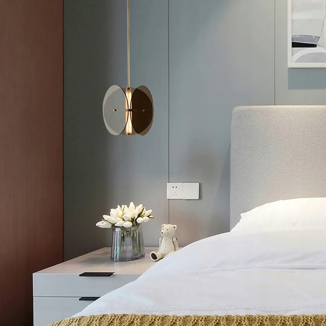 lampa-sufitowa-wiszaca-szklany-klosz-loft-czarna-dymiona-industrial-talerze-stan-nowy