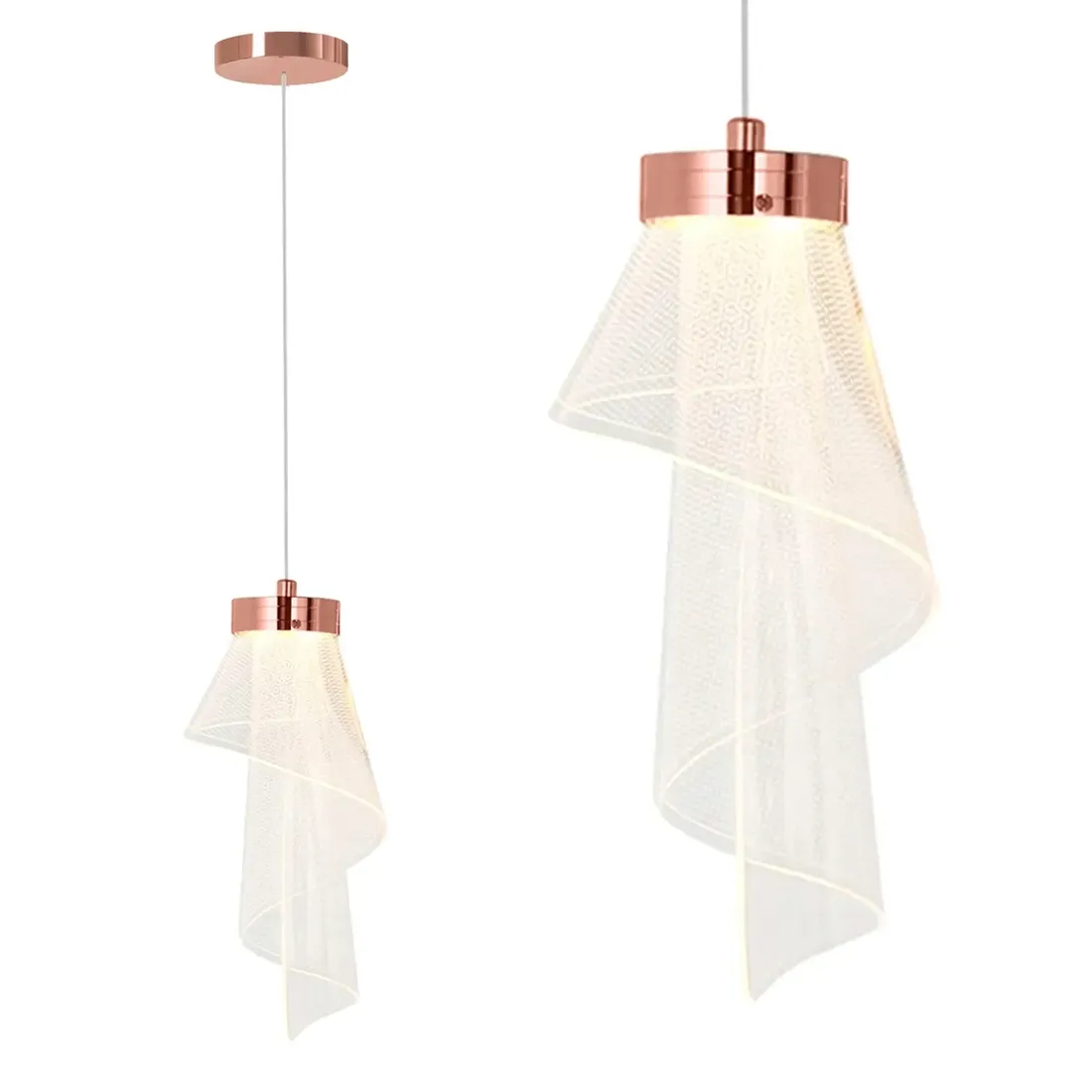 lampa-wiszaca-led-pojedyncza-sufitowa-transparentna-rozowe-zloto-4000k-stan-nowy