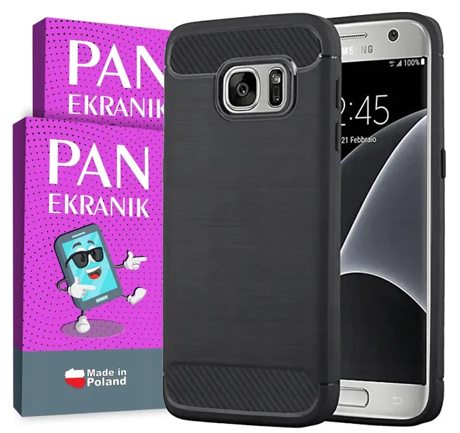 ETUI NA TELEFON SAMSUNG GALAXY S7 CARBON WZMOCNIONE PANCERNE + SZKŁO