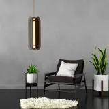 lampa-sufitowa-wiszaca-szklana-dluga-loft-czarna-dymiona-industrial-talerze-stan-nowy