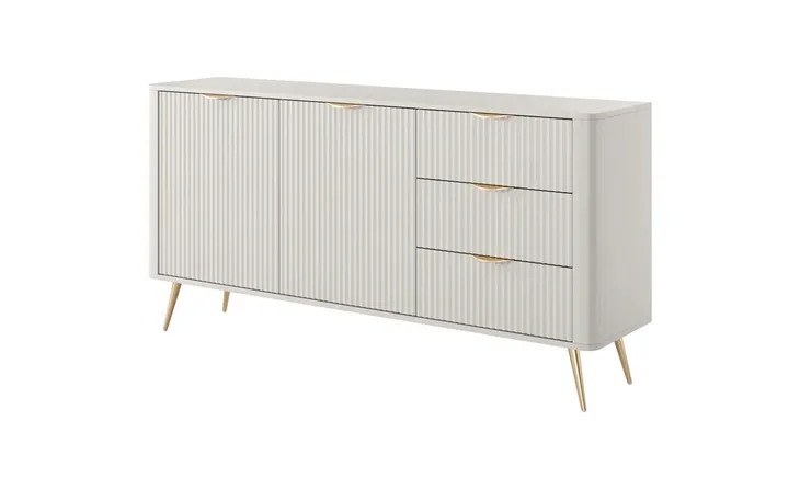 Komoda Lante 2D3S 163 cm Ryfel Beż Złote Nogi