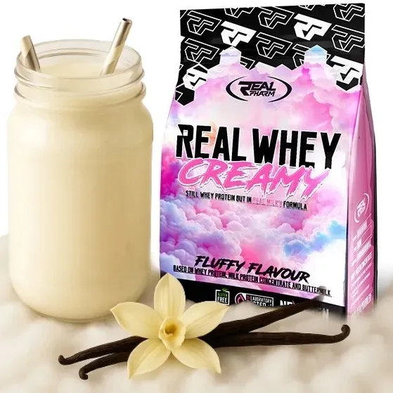 BIAŁKO WPC Koncentrat KREMOWE PYSZNE Real Pharm Whey Creamy 700g WANILIA