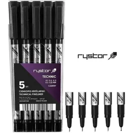 cienkopisy-kreslarskie-rystor-technic-0-1-0-8mm-czarne-5-rystor