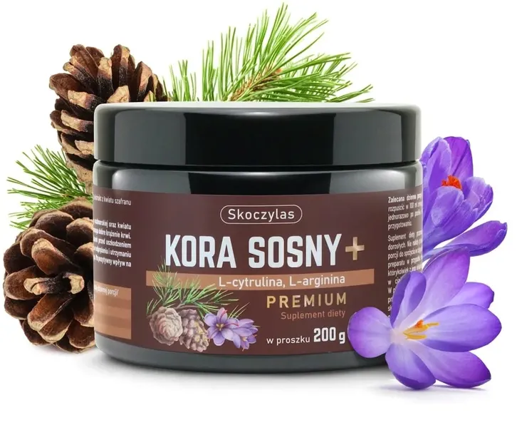 Skoczylas Kora Sosny + L-Cytrulina L-Arginina Szafran 200g libido KRĄŻENIE