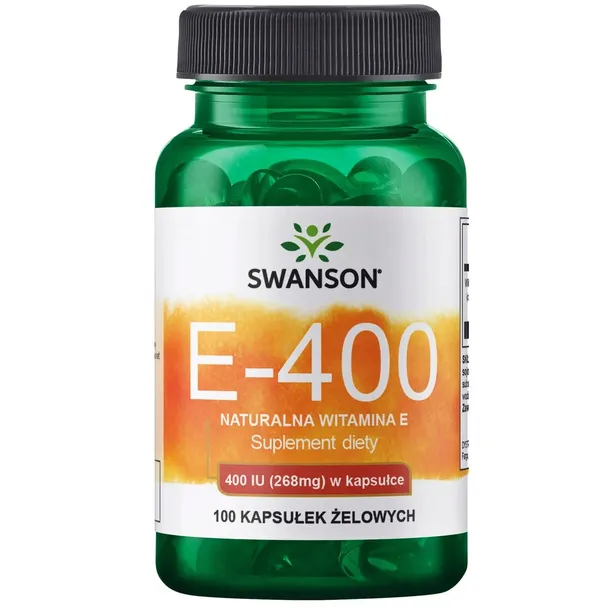 SWANSON Witamina E 400IU NATURALNA Młodość DETOX Skóra WZROK 100 kapsułek