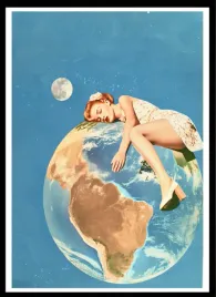 plakat-na-sciane-do-salonu-kobieta-nasza-mala-planeta-ziemia-kosmos-70x50cm