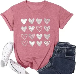 tshirt-koszulka-ciemnyroz-serca-rozmiar-s