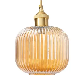 lampa-wiszaca-szklana-torino-zlota-bursztynowa