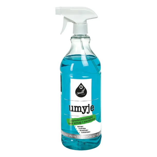 MILL CLEAN UMYJE Płyn do mycia szyb, luster, glazury, który zapewnia idealną czystość bez smug i zacieków. 1,22l