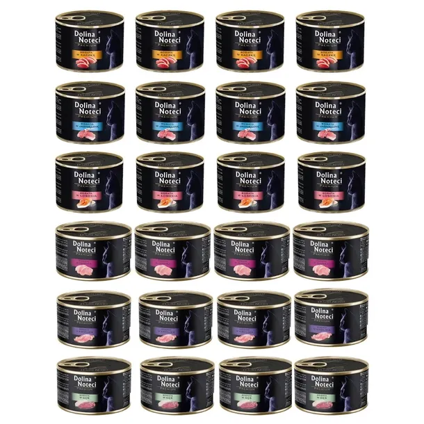 DOLINA NOTECI Premium Bogata MIX smaków - mokra karma dla kota - 24x185g