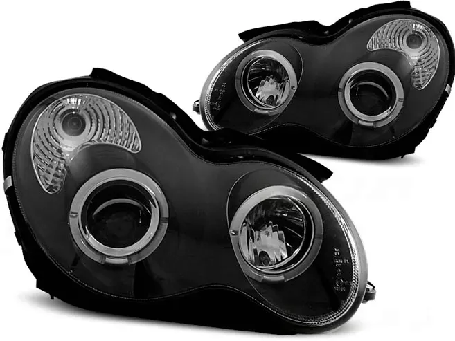 LAMPY MERCEDES C W203 00-04R RINGI LED BLACK SUPER EFEKT!!