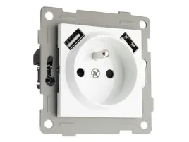 kontakt-gniazdo-elektryczne-pojedyncze-fi60-2xusb-z-uziemieniem-biale