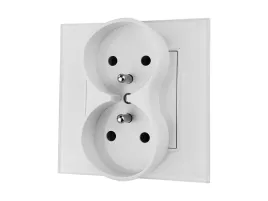 kontakt-gniazdo-elektryczne-podwojne-szklane-fi60-z-uziemieniem-biale
